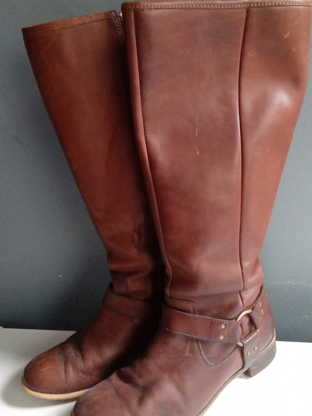 Alba Brown Leather Tall Riding Boots